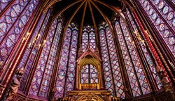 Inside chapel - stained glass windows
