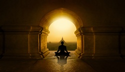 Meditation at Buddhist temple